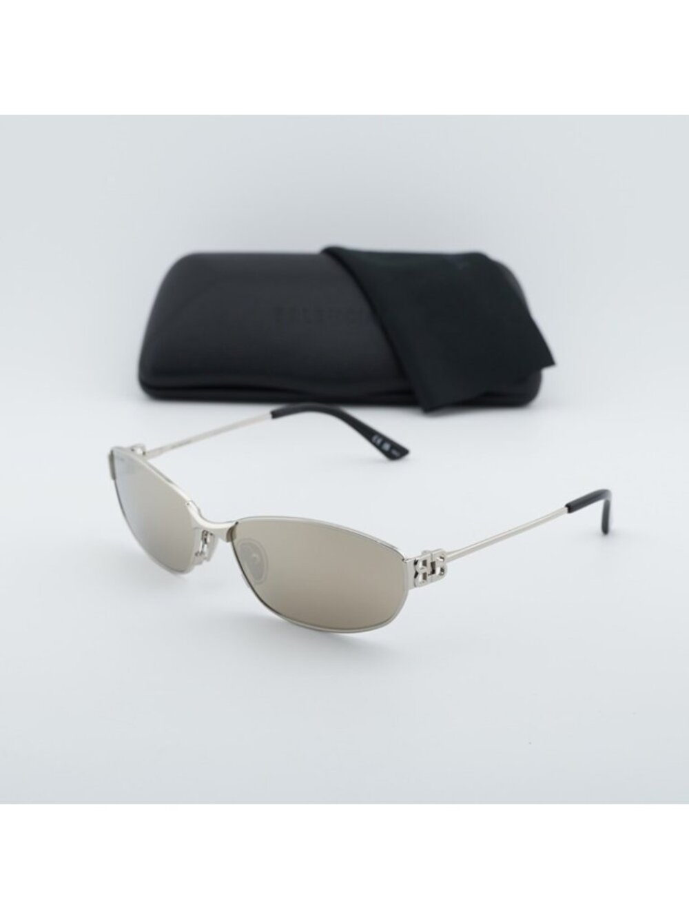 Balenciaga BB0336S 006 Unisex Sunglasses Silver Oval Frame, Mirror Lenses - Picture 11 of 11